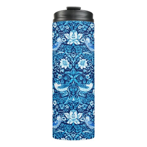 Art Nouveau Bird and Flower Tapestry Dark Blue    Thermal Tumbler