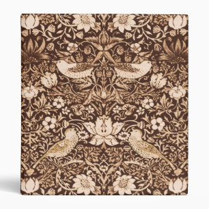 Art Nouveau Bird and Flower Tapestry, Dark Brown Binder