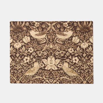 Art Nouveau Bird And Flower Tapestry  Dark Brown Doormat by Floridity at Zazzle