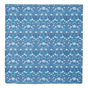 Art Nouveau Bird and Flower Tapestry, Indigo Blue Duvet Cover