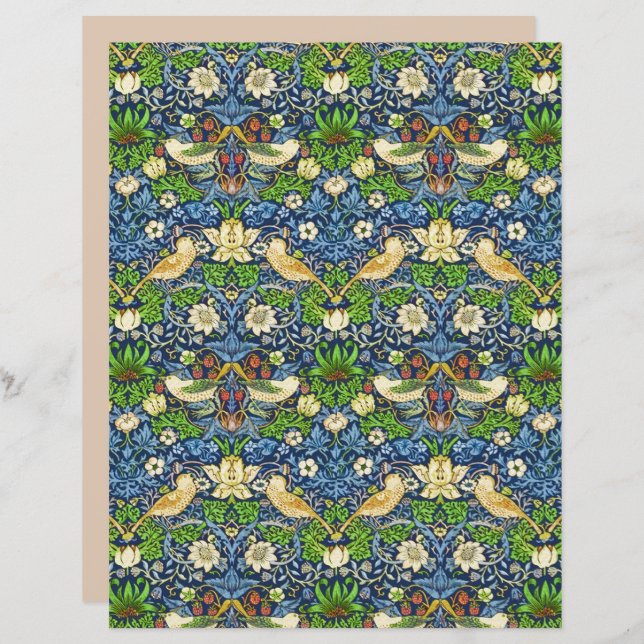 Art Nouveau Bird and Flower Tapestry Pattern (Front/Back)