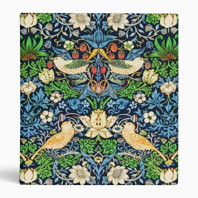 Art Nouveau Bird and Flower Tapestry Pattern 3 Ring Binder (Front)