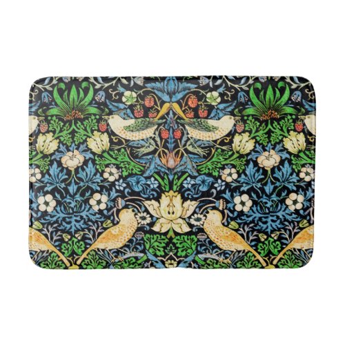 Art Nouveau Bird and Flower Tapestry Pattern Bathroom Mat