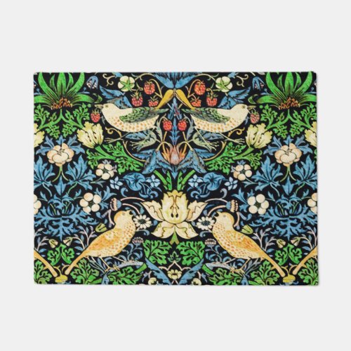 Art Nouveau Bird and Flower Tapestry Pattern Doormat