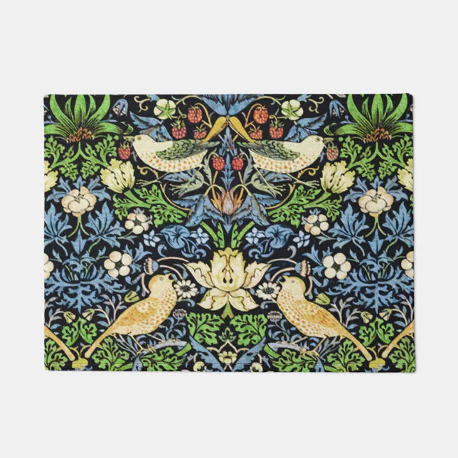 Art Nouveau Bird and Flower Tapestry Pattern Doormat Zazzle