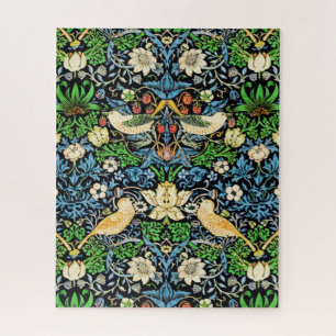 Art Nouveau Bird and Flower Tapestry Pattern Jigsaw Puzzle