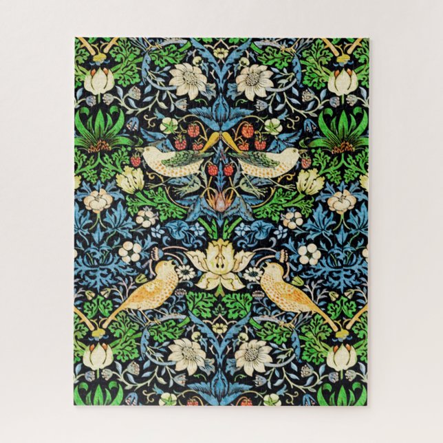 Art Nouveau Bird and Flower Tapestry Pattern Jigsaw Puzzle (Vertical)