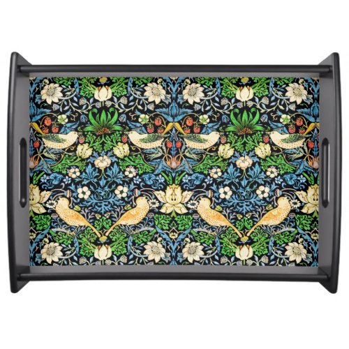 Art Nouveau Bird and Flower Tapestry Pattern Serving Tray