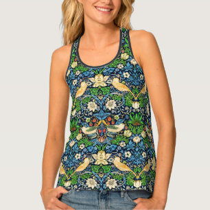 Art Nouveau Bird and Flower Tapestry Pattern Tank Top