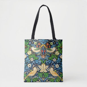 Art Nouveau Bird and Flower Tapestry Pattern Tote Bag