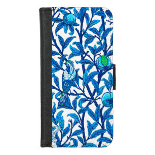 Art Nouveau Bird and Pomegranate, Cobalt Blue iPhone 8/7 Wallet Case