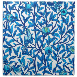 Art Nouveau Bird and Pomegranate, Cobalt Blue Napkin