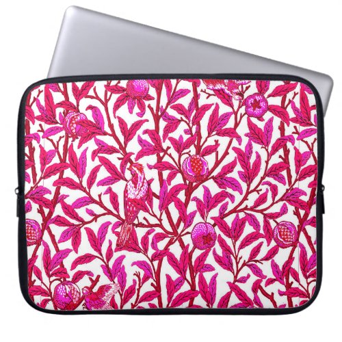 Art Nouveau Bird and Pomegranate Fuchsia Pink   Laptop Sleeve