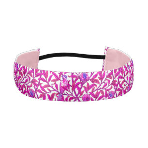 Art Nouveau Bird and Pomegranate, Fuchsia & Violet Athletic Headband