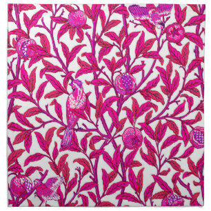 Art Nouveau Bird and Pomegranate, Fuchsia & Violet Cloth Napkin