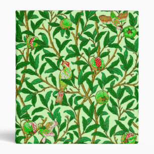 Art Nouveau Bird and Pomegranate, Lime Green 3 Ring Binder