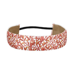 Art Nouveau Bird and Pomegranate, Mandarin Orange Athletic Headband