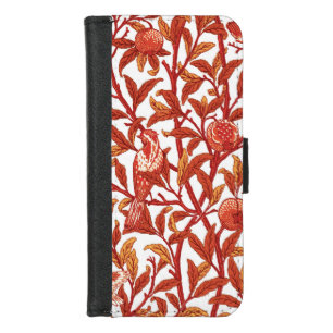 Art Nouveau Bird and Pomegranate, Mandarin Orange iPhone 8/7 Wallet Case