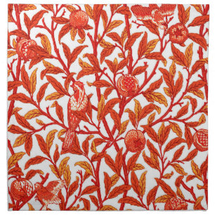 Art Nouveau Bird and Pomegranate, Mandarin Orange Napkin