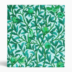 Art Nouveau Bird and Pomegranate, Turquoise 3 Ring Binder