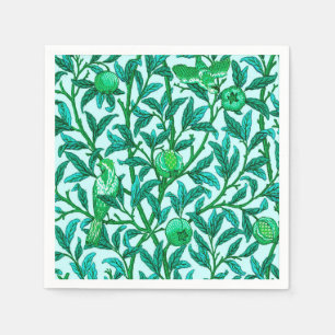 Art Nouveau Bird and Pomegranate, Turquoise Napkins