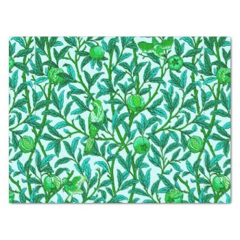 Art Nouveau Bird & Pomegranate  Turquoise & Aqua Tissue Paper by Floridity at Zazzle