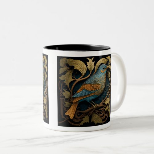 Art Nouveau Bird Two_Tone Mug 11 oz  Two_Tone Coffee Mug