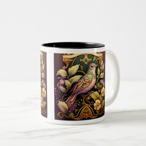 Art Nouveau Bird Two_Tone Mug 11 oz  Two_Tone Coffee Mug