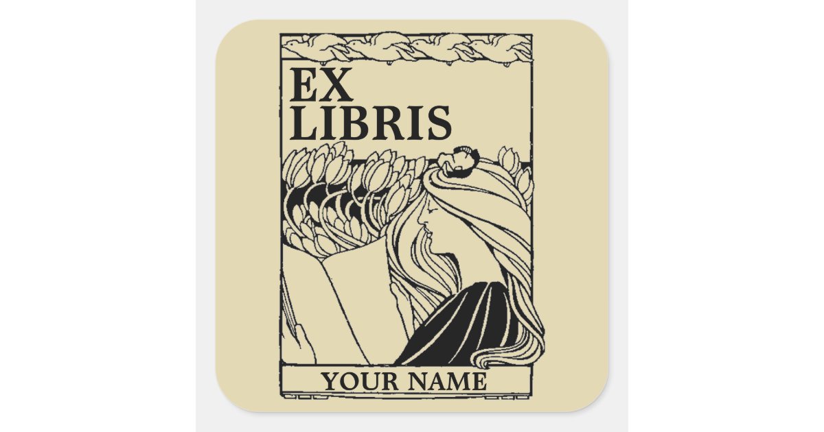 Art Nouveau Vintage Ex Libris Bookplate Labels