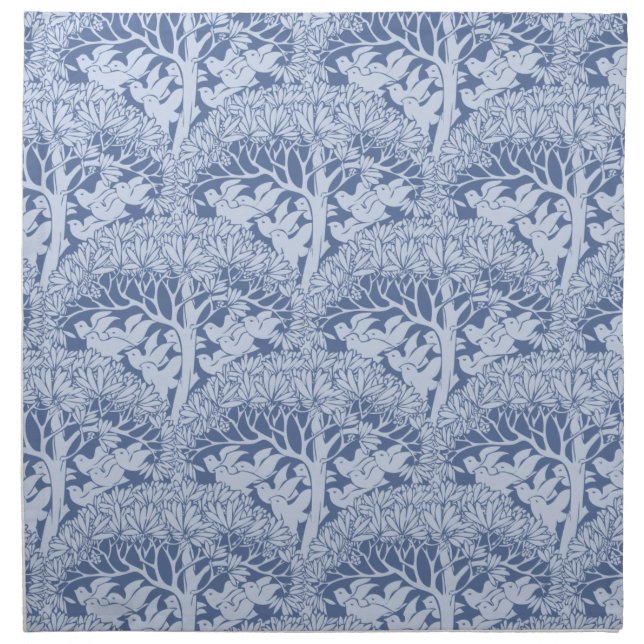 Art Nouveau Birds Through Trees Pattern Napkin Set (Front)