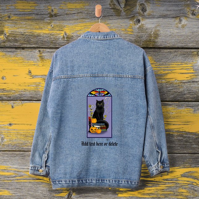Art Nouveau Black Cat Denim Jacket (Creator Uploaded)