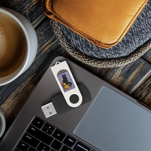 Art Nouveau Black Cat Flash Drive