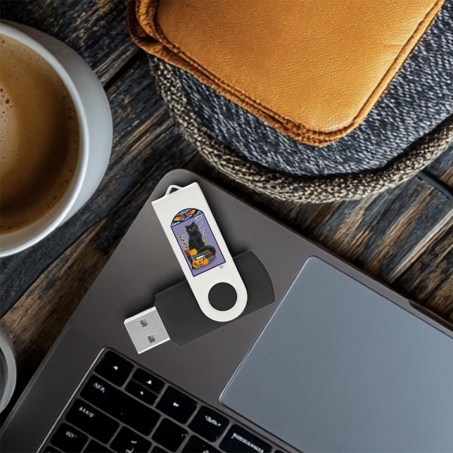 Art Nouveau Black Cat Flash Drive (Creator Uploaded)