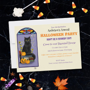Art Nouveau Black Cat Invitation