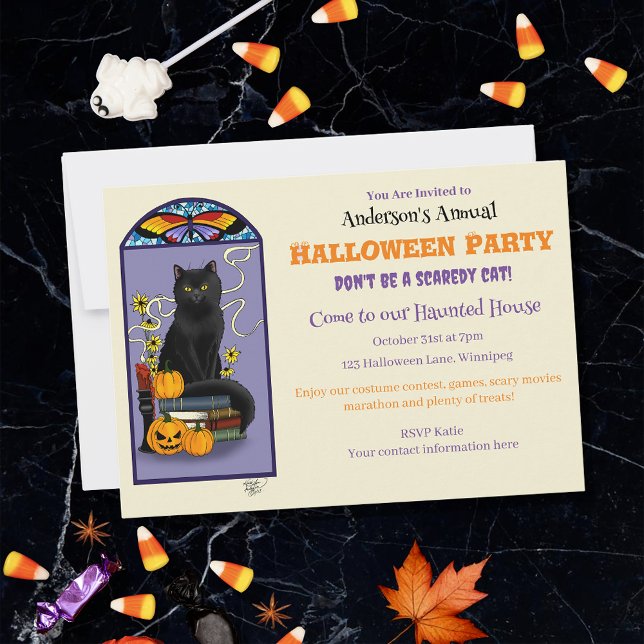 Art Nouveau Black Cat Invitation (Creator Uploaded)