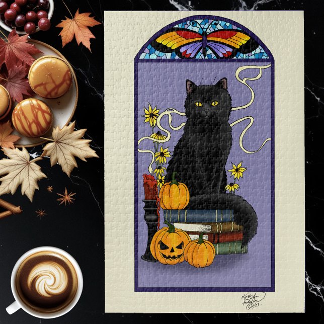Art Nouveau Black Cat Jigsaw Puzzle (Creator Uploaded)