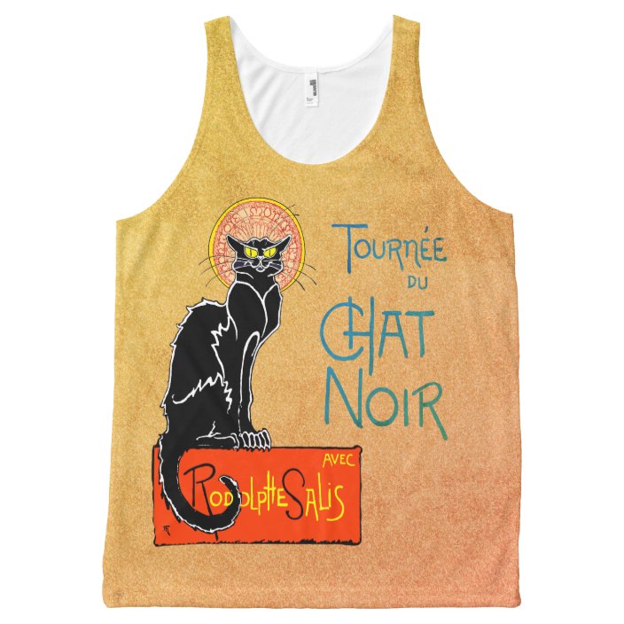 Art Nouveau Black Cat Tournee Du Chat Noir All Over Print Tank Top Zazzle Com