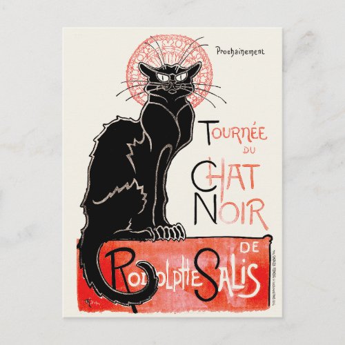 ART NOUVEAU BLACK CAT TOURNEE DU CHAT NOIR POSTCARD