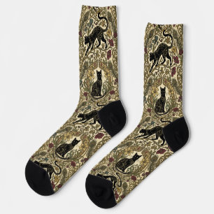 Art Nouveau Black Cats Socks