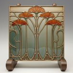 Art Nouveau Bloom [Set 1/4] Ceramic Tile<br><div class="desc">Elevate your home décor with the "Art Nouveau Bloom Ceramic Tile, " a stunning piece that captures the elegance and sophistication of the Art Nouveau movement. This ceramic tile, printed by Zazzle, features an intricate design of stylized flowers in warm shades of orange and red, set against a soothing gradient...</div>