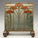 Art Nouveau Bloom [Set 2/4] Ceramic Tile<br><div class="desc">Elevate your home décor with the "Art Nouveau Bloom Ceramic Tile, " a stunning piece that captures the elegance and sophistication of the Art Nouveau movement. This ceramic tile, printed by Zazzle, features an intricate design of stylized flowers in warm shades of orange and red, set against a soothing gradient...</div>