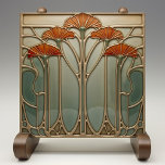 Art Nouveau Bloom [Set 3/4] Ceramic Tile<br><div class="desc">Elevate your home décor with the "Art Nouveau Bloom Ceramic Tile, " a stunning piece that captures the elegance and sophistication of the Art Nouveau movement. This ceramic tile, printed by Zazzle, features an intricate design of stylized flowers in warm shades of orange and red, set against a soothing gradient...</div>