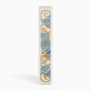 Art Nouveau Blue Floral Wedding Planner Binder
