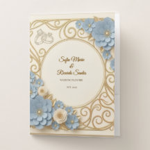 Art Nouveau Blue Floral Wedding Planner