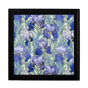 Art Nouveau blue iris Gift Box