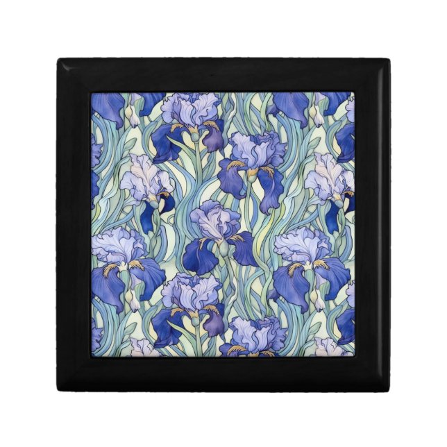 Art Nouveau blue iris Gift Box (Front)