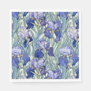 Art Nouveau blue iris Napkins