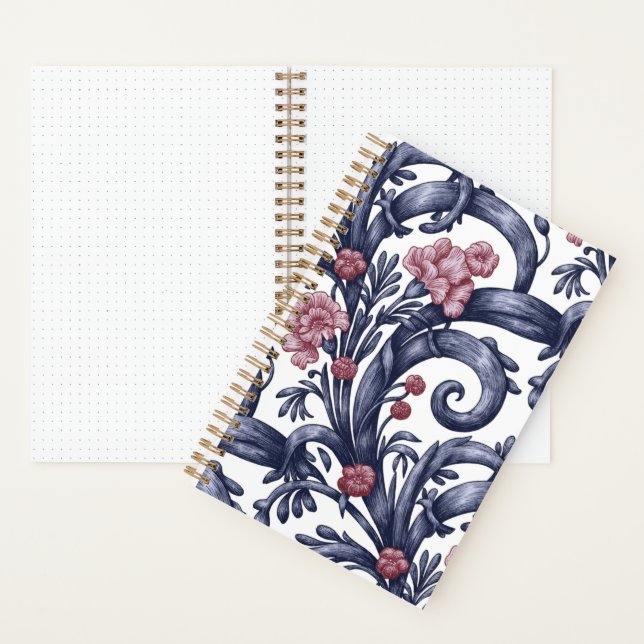 Art Nouveau Blue Pink Bullet Journal (Inside)