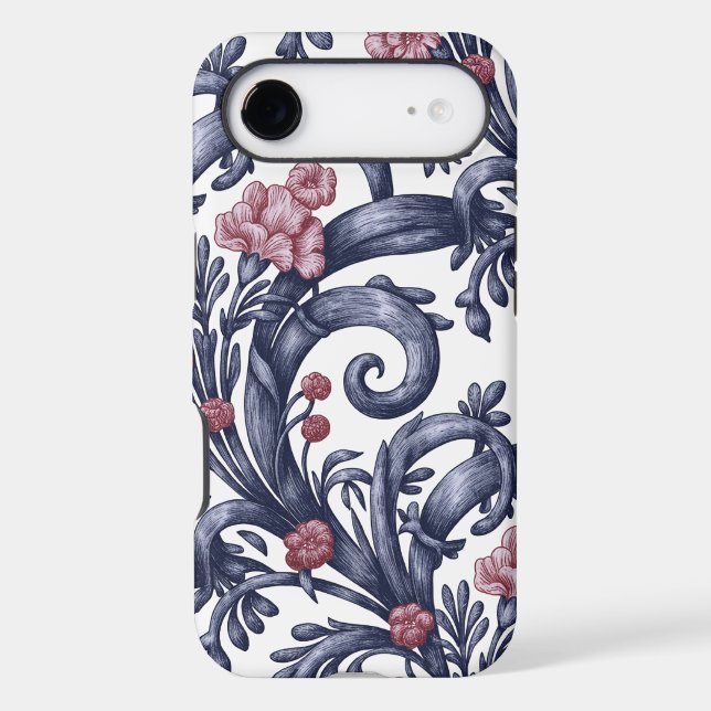 Art Nouveau Blue Pink iPhone 17 Air Case (Back)