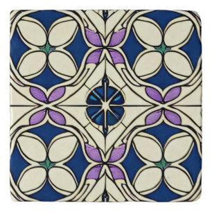 Art Nouveau Blue Tile Trivet